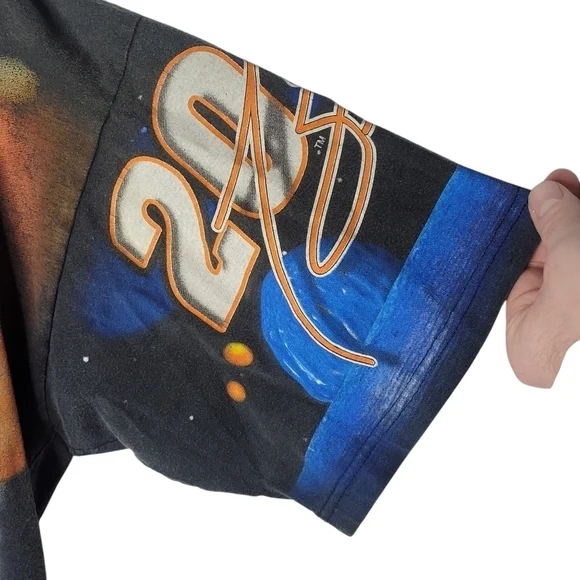 Vintage 90s NASCAR Tony Stewart #20 Built for the Future All Over Print T-Shirt - Picture 3 of 7